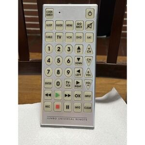 Giant Jumbo Universal Remote TV VCR DVD Satellite Cable Control